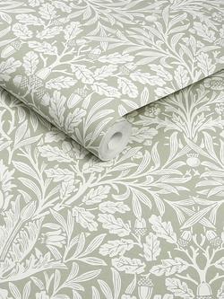 William Morris Acorn Wallpaper, Sage - view 2, 