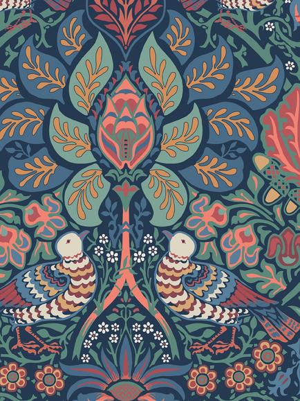 William Morris At Home Dove & Rose Wallpaper, Midsummer