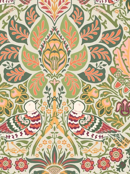 William Morris At Home Dove & Rose Wallpaper, Olive