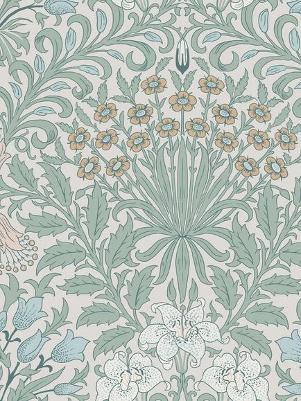 William Morris At Home Garden Wallpaper, Cottage Blues