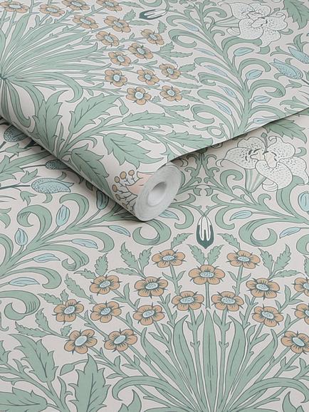William Morris At Home Garden Wallpaper - view 2, Cottage Blues