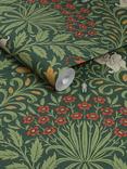 William Morris At Home Garden Wallpaper, Moss Green
