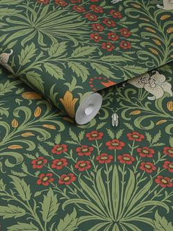 William Morris At Home Garden Wallpaper - view 2, Moss Green