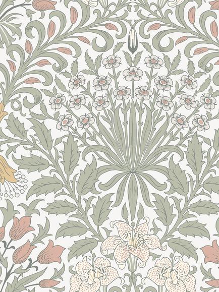 William Morris At Home Garden Wallpaper, Soft Sage