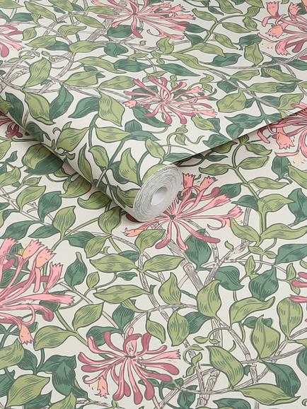 William Morris At Home Honeysuckle Wallpaper - view 2, Blossom