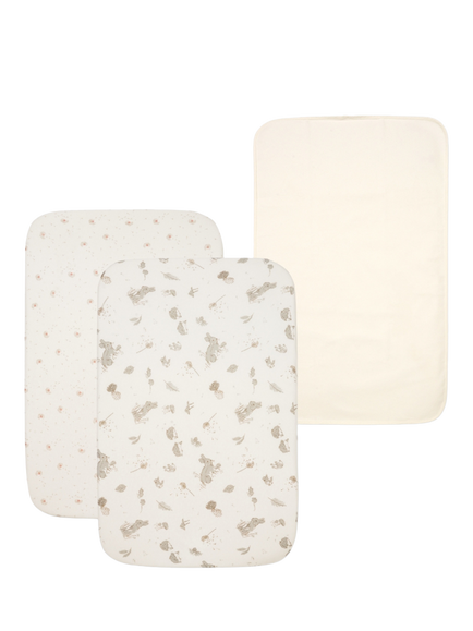 Tutti Bambini Crib Cocoon Bedding Set, White, Natural