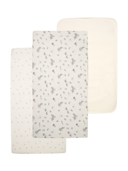 Tutti Bambini Starter Cocoon Cotbed Bedding Set, White, Natural