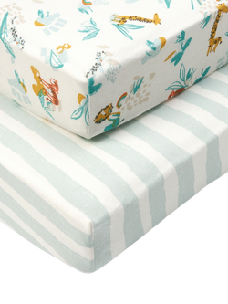Tutti Bambini Starter Run Wild Cotbed Bedding Set, Multi - view 2, Multi