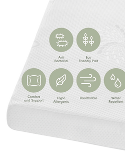 Tutti Bambini Natural Coir Fibre Cotbed Mattress, 140 x 70cm - view 2, White