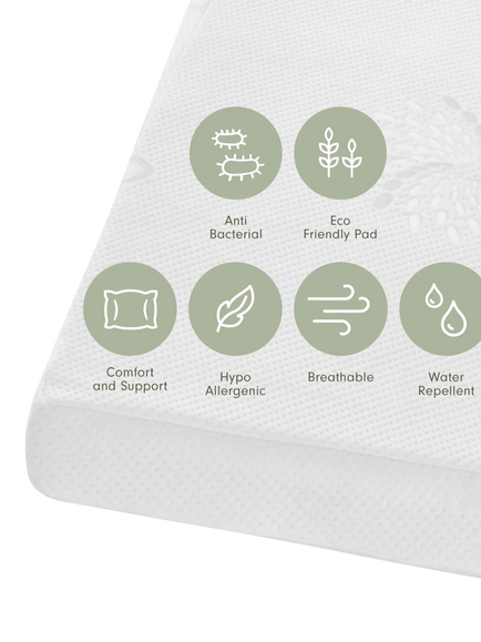 Tutti Bambini Natural Coir Fibre Cotbed Mattress, 140 x 70cm - view 2, White
