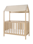 Tutti Bambini Casa 3-in-1 Cotbed with Pocket Sprung Mattress and Roof Accessory, Light Oak