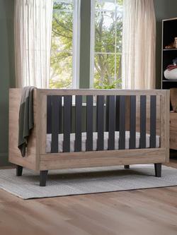 Tutti Bambini Como 3-in-1 Cotbed and Pocket Sprung Mattress, Distressed Oak/Slate Grey - view 2, Distressed Oak