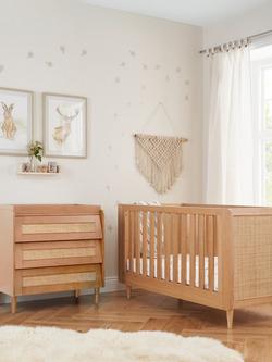 Tutti Bambini Japandi Cotbed and Changing Chest 2 Piece Set, Light Oak - view 2, Light Oak