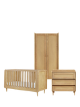 Tutti Bambini Japandi Cotbed, Changing Chest Set and Wardrobe 3 Piece Room Set, Light Oak