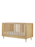 Tutti Bambini Japandi Convertible Cotbed with Pocket Sprung Mattress, Light Oak