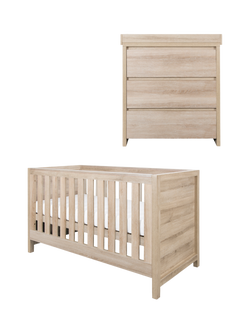 Tutti Bambini Modena Cotbed and Changing Chest 2 Piece Set, Oak, Oak
