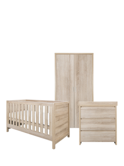 Tutti Bambini Modena Cotbed, Changing Table Dresser and Double Wardrobe, Oak, Oak