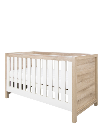 Tutti Bambini Modena 3-in-1 Cotbed and Pocket Sprung Mattress, White/Oak