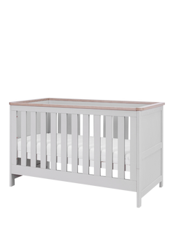 Tutti Bambini Verona 3-in-1 Cotbed and Pocket Sprung Mattress, Grey/Oak