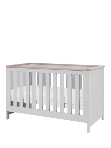 Tutti Bambini Verona 3-in-1 Cotbed and Pocket Sprung Mattress, Grey/Oak