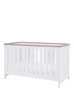 Tutti Bambini Verona 3-in-1 Cotbed and Pocket Sprung Mattress, White/Oak