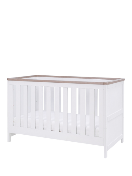 Tutti Bambini Verona 3-in-1 Cotbed and Pocket Sprung Mattress, White/Oak