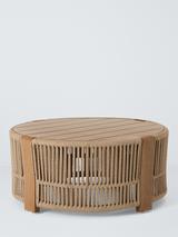 John Lewis Cord Round Garden Coffee Table, 80cm, Mocha