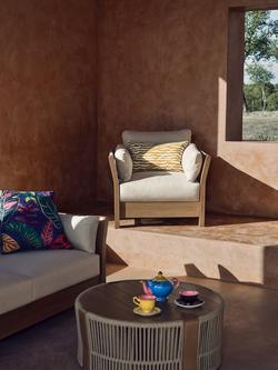 John Lewis Cord Round Garden Coffee Table, 80cm, Mocha - view 2, Mocha