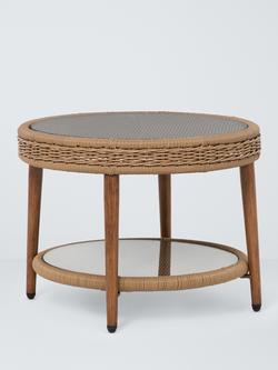 John Lewis x Sophie Conran Felix Woven Round Garden Coffee Table, 61cm, Natural, Natural