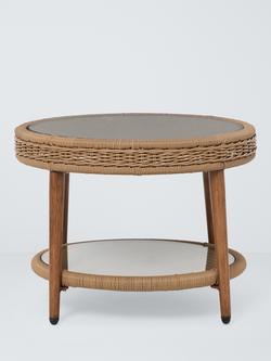 John Lewis x Sophie Conran Felix Woven Round Garden Coffee Table, 61cm, Natural - view 2, Natural