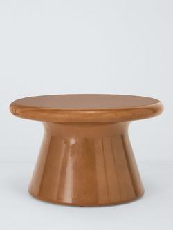 John Lewis Glaze Round Garden Coffee Table, 65cm, Green, Burnt Orange