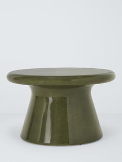 John Lewis Glaze Round Garden Coffee Table, 65cm, Green, Green