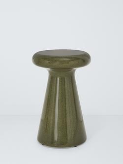 John Lewis Glaze Round Garden Side Table, 30cm, Green, Green