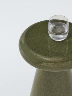 John Lewis Glaze Round Garden Side Table, 30cm, Green - view 2, Green