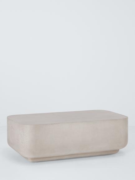 John Lewis Rectangular Garden Coffee Table, 90cm, Concrete, Grey