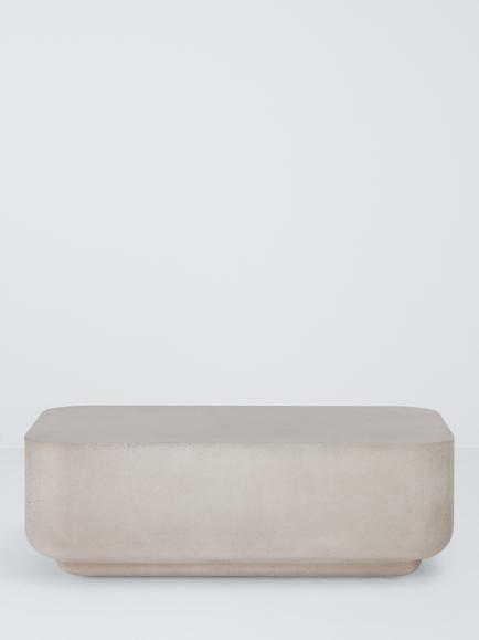 John Lewis Rectangular Garden Coffee Table, 90cm, Concrete - view 2, Grey