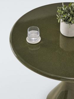 John Lewis Glaze Round Garden Dining Table, 90cm, Green - view 2, Green