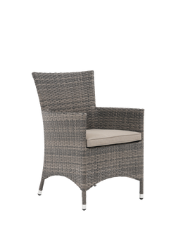 John Lewis Alora 2-Seater Round Garden Bistro Table & Chairs Set, Grey - view 2, Grey