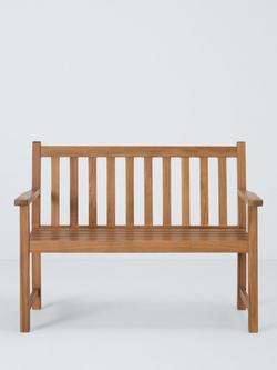 John Lewis Classic 2-Seater Acacia Wood Garden Bench, Natural - view 2, Natural
