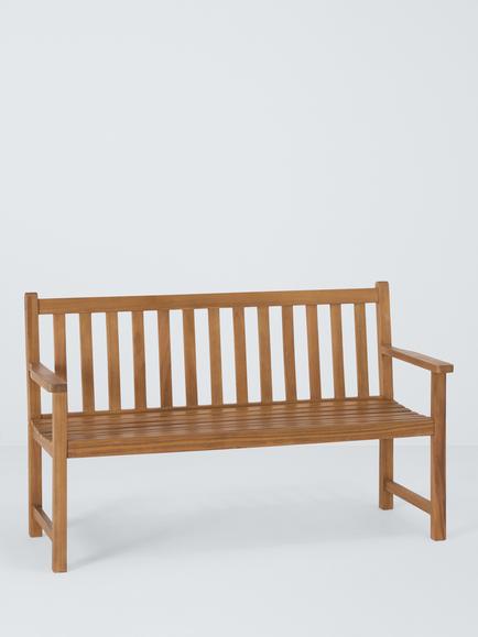 John Lewis Classic 3-Seater Acacia Wood Garden Bench, Natural, Natural