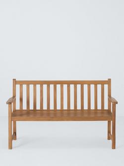John Lewis Classic 3-Seater Acacia Wood Garden Bench, Natural - view 2, Natural