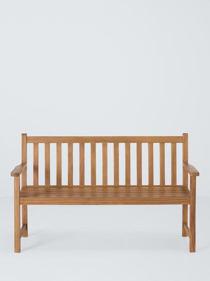 John Lewis Classic 3-Seater Acacia Wood Garden Bench, Natural - view 2, Natural