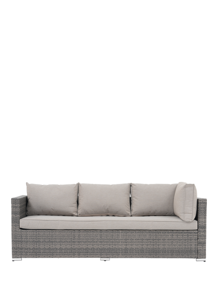 John Lewis Alora Woven Rattan 5-Seater Garden Corner Sofa Set, Grey - view 2, Grey