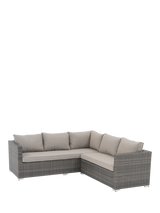 John Lewis Alora Woven Rattan 5-Seater Garden Corner Sofa Set, Grey
