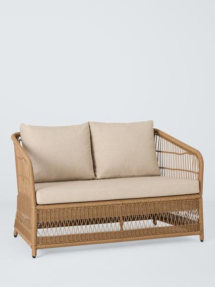 John Lewis Harbour Weave 2-Seater Garden Sofa, Natural, Natural