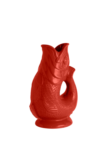 Wade Pottery Fish Earthenware Jug, 1.2L, Red, 