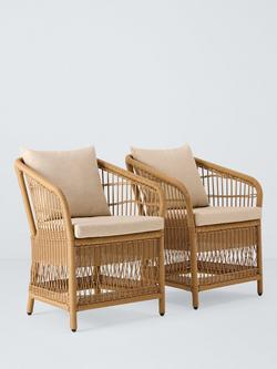 John Lewis Harbour Weave Garden Dining Chairs, Set of 2, Natural, Natural