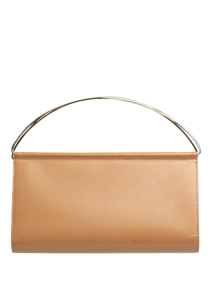 Product image 1 of 9, which shows Pre-loved Cartier Trinity Leather Clutch Bag, Tan