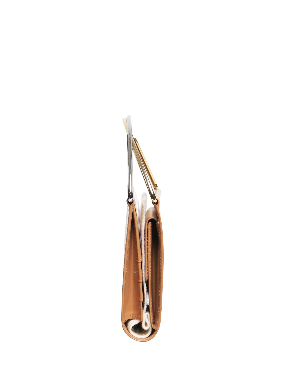 Product image 2 of 9, which shows Pre-loved Cartier Trinity Leather Clutch Bag, Tan