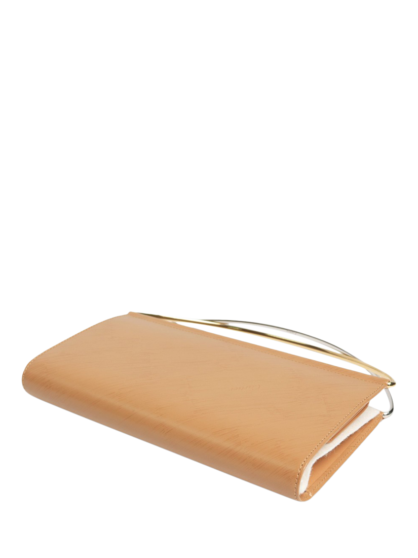 Product image 4 of 9, which shows Pre-loved Cartier Trinity Leather Clutch Bag, Tan
